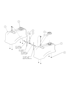 Fuel Tank Assembly Diagram and Parts List for S7237-KW 53AI8DU8050-37HP Cub Cadet Lawn Tractor